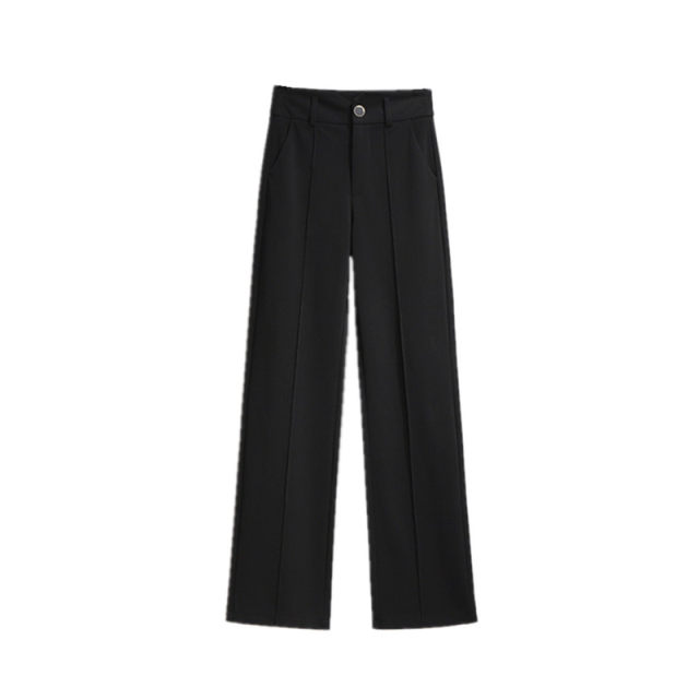 Wide-leg pants women's high waist drape design sense niche 2023 spring new straight version suit pants casual trousers