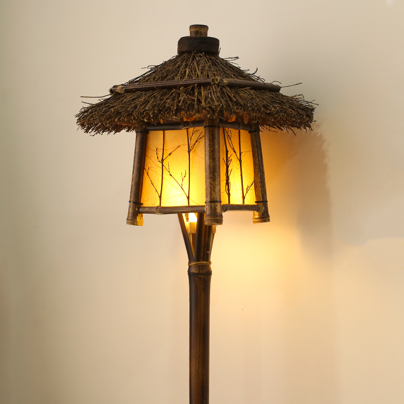 Ancient-Style Pastoral Outdoor Waterproof Ground-Mounted Lawn Lamp, Bamboo Courtyard, Rural Homestay, Farm Landscape Lamp, Can Be Converted to Solar Energy