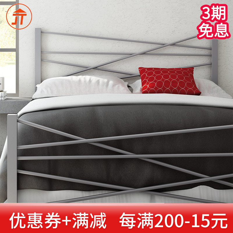 Minimalist modern European-style princess iron art bed bedroom iron frame steel frame single double adult children 1 8 1 51 2 m