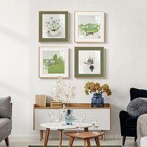 Nordic Living Room Decoration Painting Modern Minimalist Green Sofa Background Wall Hanging Painting Abstract Log Scenery Restaurant Mural Painting