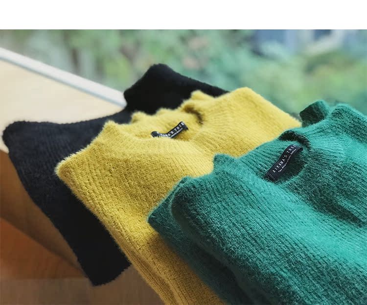 Danielandzee 18 mùa thu mới sang trọng mềm mại ba màu rắn cổ tròn áo len áo len nam hoodie nam
