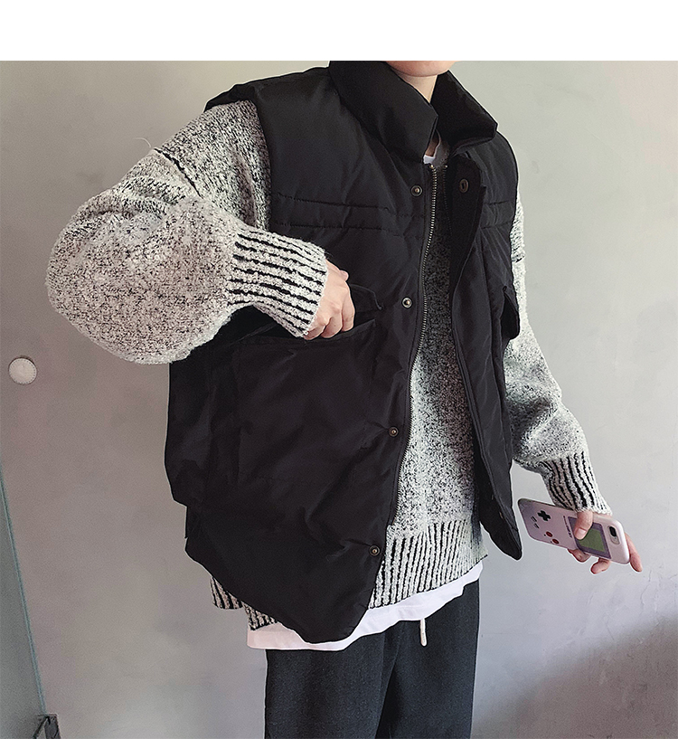 Danielandzee 18 mùa thu và mùa đông hợp thời trang linh tinh màu xám rơi vai OVERSIZE áo len đan chéo không đều nam thời trang nam