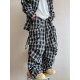 Dannyandzee spring retro all-match loose big pocket black and white woven plaid trousers men's floor mopping pants