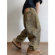 Dannyandzee spring retro 330g twill canvas army green tie-dye old workwear machete pants for men INS