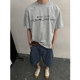 Dannyandzee summer retro versatile loose 220g heavy code letter printed distressed short-sleeved T-shirt for men