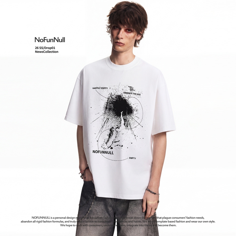 Nofunnull Solona Quick-Dry Cooling Sun-Protection Short-Sleeve T-Shirt 26 Summer Unisex Niche Redemption Print Top Trendy