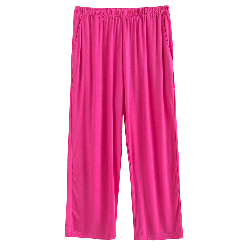 Mùa hè nữ cắt quần tây pyjama quần ra giản dị trơn trượt cộng với kích thước quần ngủ bảy điểm quần short modal chất béo quần legging nam