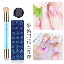 Medecor printed stencil suit diy medecor printed sheet steel seal scraper sponge silicone gel pen whole set of tools