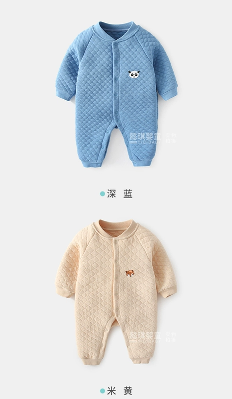 Bộ đồ liền thân cho bé sơ sinh mùa thu và mùa đông cotton 3 tháng cho bé quần áo mùa đông cho bé trai 1 tuổi Quần áo bé trai mùa thu và quần áo mùa đông