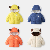Baby cotton-padded jacket Autumn and winter female infant coat thickened warm cotton jacket 0-1 year-old male baby jacket foreign winter clothing