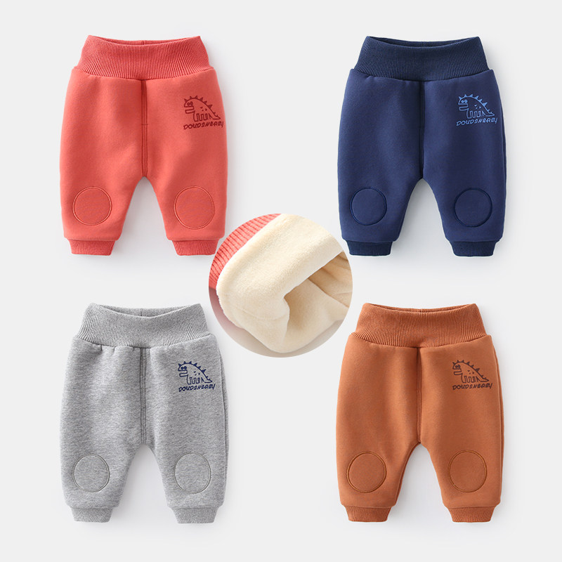 Baby pants winter thickened male newborn gush cotton pants one year old female baby winter dress warm and high waist large PP pants