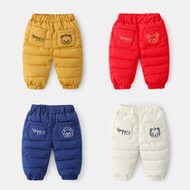 Baby pants warm female newborn baby Haren pants winter thick open crotch pants mens baby winter wear trousers