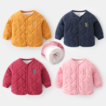 Baby cotton coat female warm 0-1 year old winter baby coat pure cotton male thickened cotton clothes newborn foreign clothes