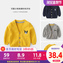 Baby knitted cardigan autumn top 6 male baby cotton jacket Female 3 months newborn clothes Western style sweater