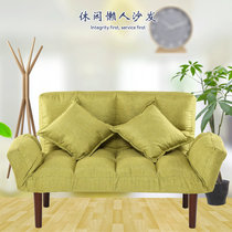 Household small apartment lazy sofa tatami folding sofa bed casual double sofa bed recliner simple fabric art