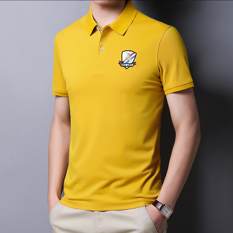 Mùa hè nam thương hiệu giản dị áo sơ mi ngắn tay POLO Hải Nam Vipshop nhà trung niên không sắt màu sáng hàng đầu áo phông b - Polo