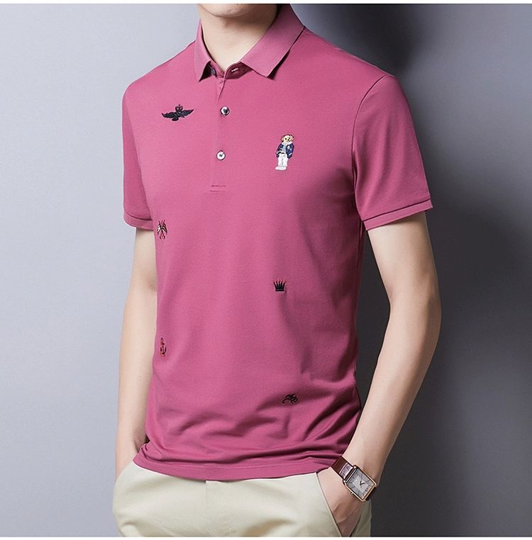 Mùa hè nam thương hiệu áo sơ mi POLO tay ngắn giản dị Hải Nam trung niên nhà cao cấp áo thun co giãn chất lượng cao - Polo