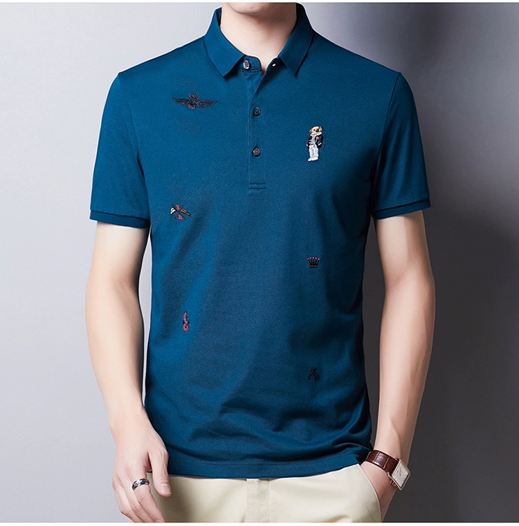 Mùa hè nam thương hiệu áo sơ mi POLO tay ngắn giản dị Hải Nam trung niên nhà cao cấp áo thun co giãn chất lượng cao - Polo