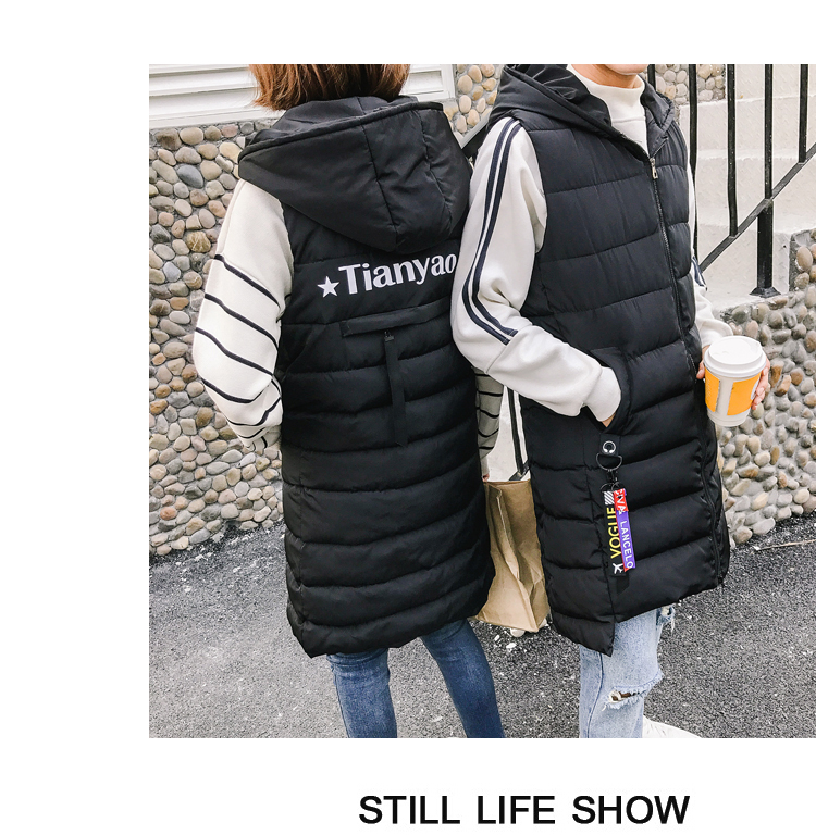 Vipshop quầy đích thực người đàn ông mới của nam giới mới và phụ nữ với vest dài xuống áo khoác bông vest những người yêu thích áo khoác áo giữ nhiệt nam