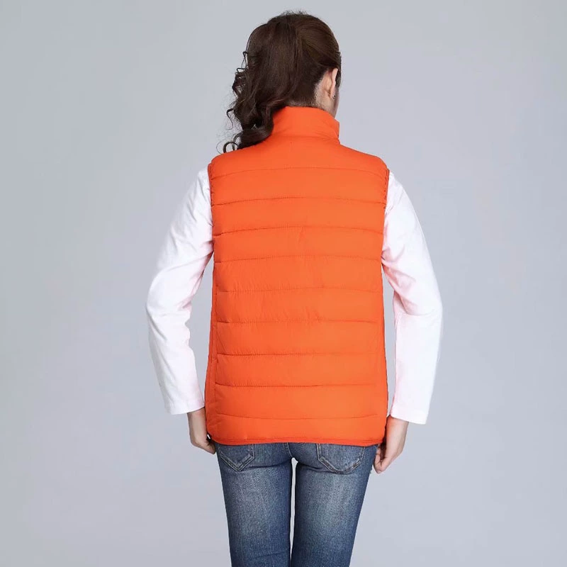 Nhóm tùy chỉnh xuống bông vest vest vai tùy chỉnh quần áo công việc đứng cổ áo dây kéo dày vest vest in logo áo khoác mùa đông nam