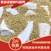 Yellow millet with Shell millet parrot feed bird grain tiger skin mixed grain peony Xuanfeng nutrition calcium bird food 3kg