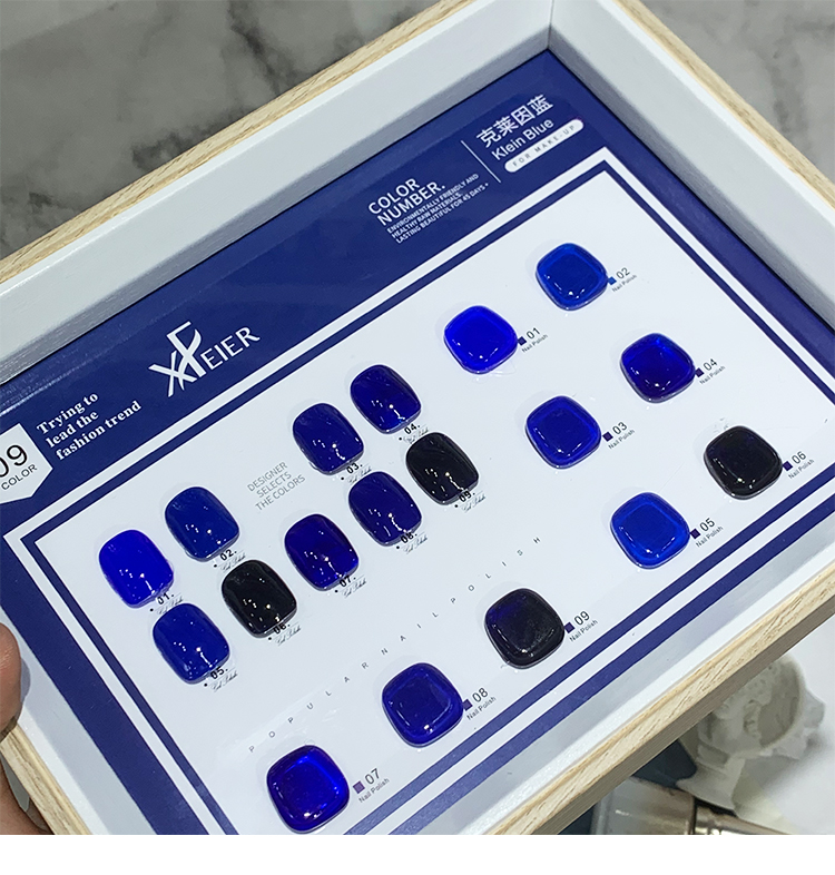 Klein blue nail polish gum Klan due to blue blue ice overdraft oil gel 2022 new beauty nail paterite blue