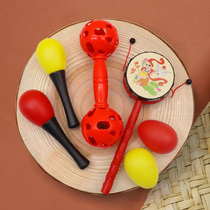 Newborn baby rattle percussion instrument can chew early education small sand hammer red grasping baby pursuit training toy