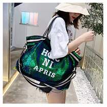 Korean version sequin handbag short-distance large-capacity travel bag fashion letter shoulder bag