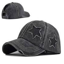 (Fat heart wardrobe exclusive benefits within 3-7 days delivery)Pure cotton washed hole five-pointed star cap