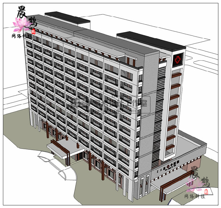 医院 SU模型 医疗建筑疗养院养老院疾控中心sketchup建筑设...-7