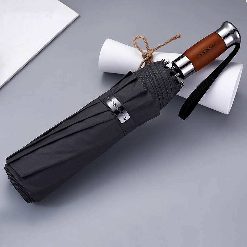 German military-industrial reinforced thickened anti-wind fully automatic umbrella men's large size folding umbrella torrential rain with high-end customisation