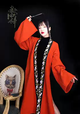Spring and Autumn embroidered sheepskin red cabbage goes to autumn to resign original Hanfu falling clearance, no return, no change