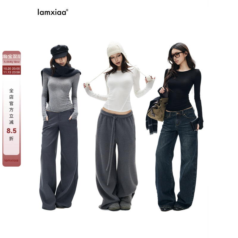 Iamxiaa* Lyocell Wool Lightweight Slightly Sheer Round Neck Raw Edge Split Thumb Hole Tight-Fitting T-Shirt Basic 3 Colors Iamxiaa* Lyocell Wool Lightweight Slightly Sheer Round Neck Raw Edge Split Thumb Hole Tight-Fitting T-Shirt Basic 3 Colors