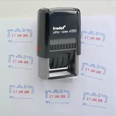 Import adjustable date ink flip bucket seal PAID RECEIVED cash payment RECEIVED any customization