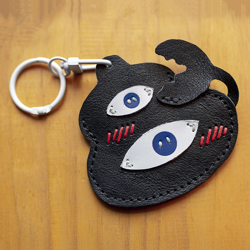 New Handcrafted Community Access Control Mini Sleeve Genuine Leather Round Drop Shaped Elevator Sensing Small Bus Card Key Buckle