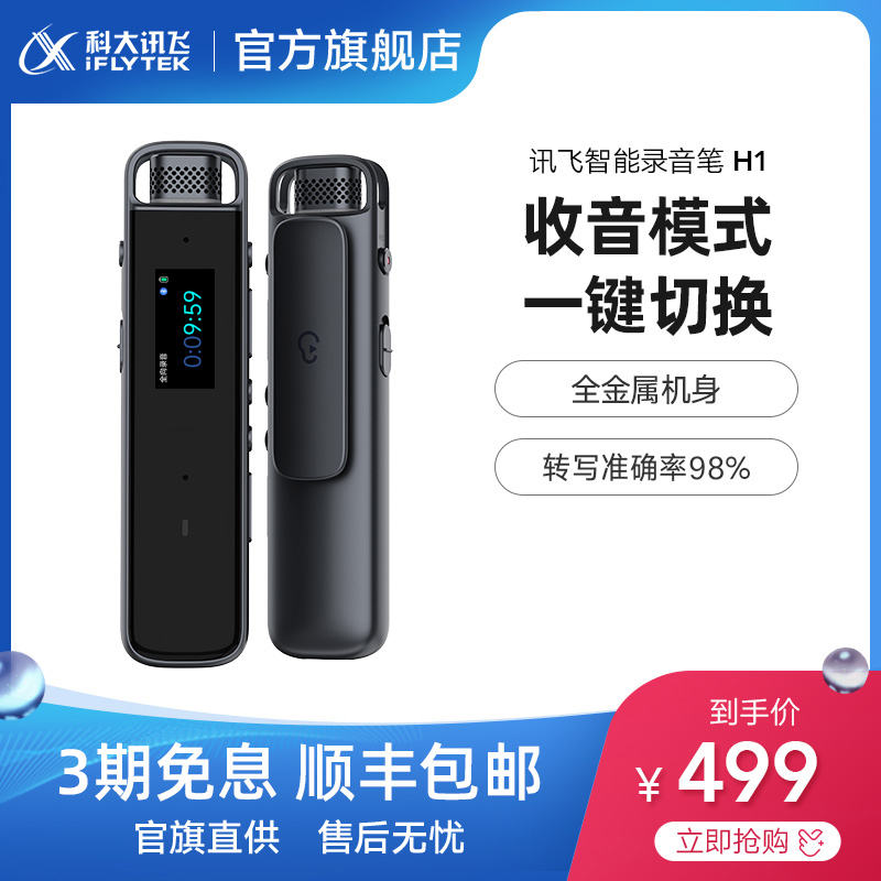 IFLYTEK recorder H1 voice recorder to Chinese character professional high-definition noise reduction recording pen sound recording conference recording recorder