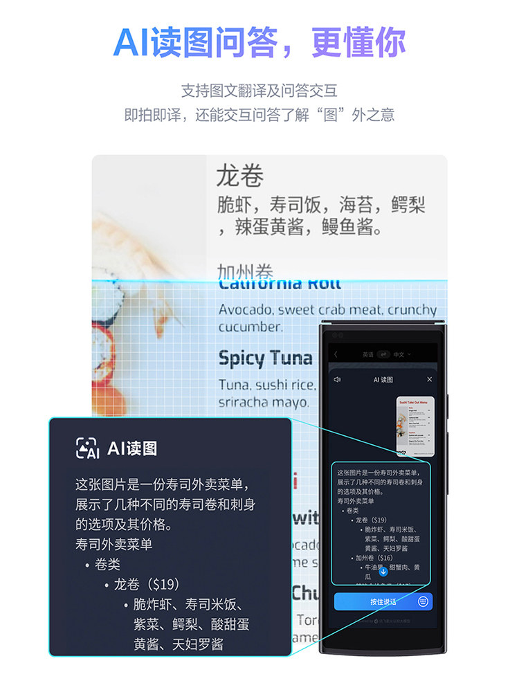 Iflytek Translator 4.0 Spark Edition New Translator Multi-Language Photo Translation for Travel Abroad Chinese-English Keyless Real-Time Conversation Offline Translation Translator Device