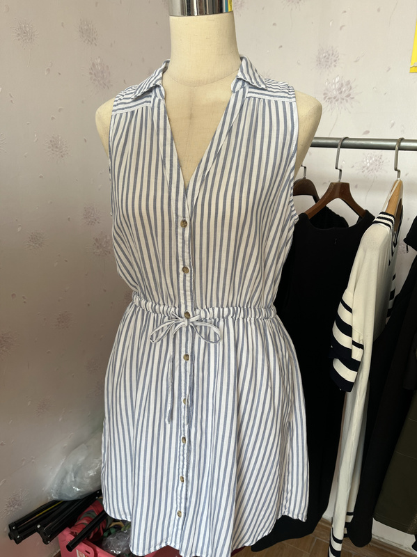 Women's Shirt Dress Cotton Soft V Neck Skirt Sleeveless Skirt High Waist Tie Waist A-Line Midi Skirt Student Skirt Women's Shirt Dress Cotton Soft V Neck Skirt Sleeveless Skirt High Waist Tie Waist A-Line Midi Skirt Student Skirt