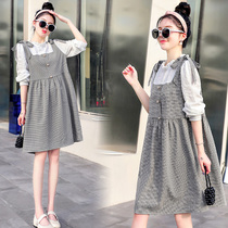 Fake two pregnant women with dress 2022 net red suit Spring autumn new dress Spring dress suit Fashion Spring and Autumn