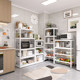 Fengyang white kitchen rack floor-standing multi-layer microwave oven storage rack multi-functional home space-saving