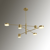 Nordic all-copper chandelier Modern minimalist lamps Atmospheric household living room lights Creative bedroom lights Living room dining room chandelier