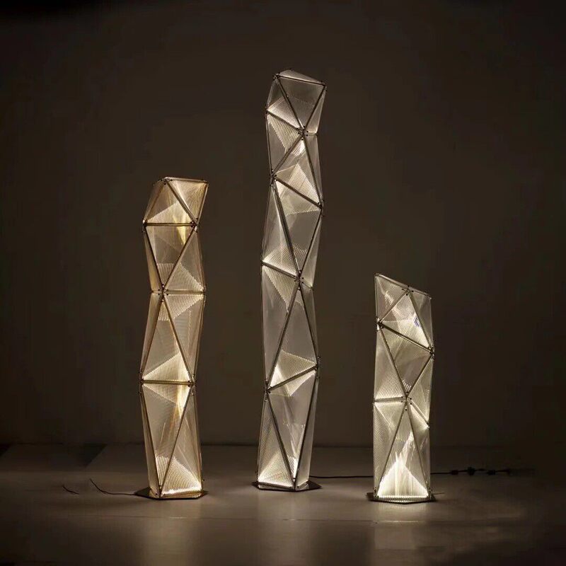 New Minimalist Geometric Multi-Faceted Luminous Floor Lamp Modern Designer Living Room Bedroom Bedside Decorative Creative Lighting Fixtures