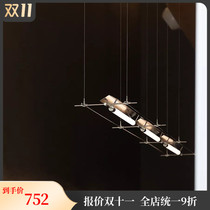 Designer front desk Mazar strip chandelier modern minimalist restaurant island coffee shop work office art lamp