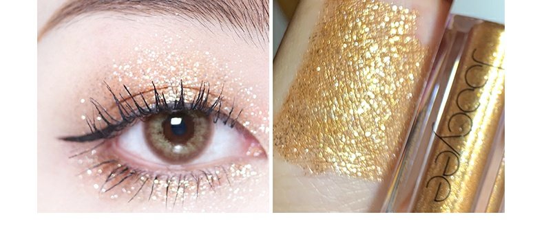 JC / Joocyee Liquid Eyeshadow Liquid Monochrom Khoan kéo dài Super Flash Big sequin long lanh Nàng tiên cá Ji Tears Orange - Bóng mắt màu mắt
