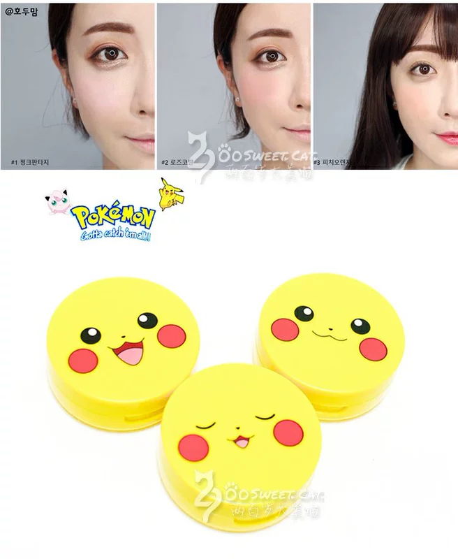 Korea Magic Forest Pikachu Cushion Blush Natural Nude Makeup Rouge Cream Lasting chính hãng phấn má canmake