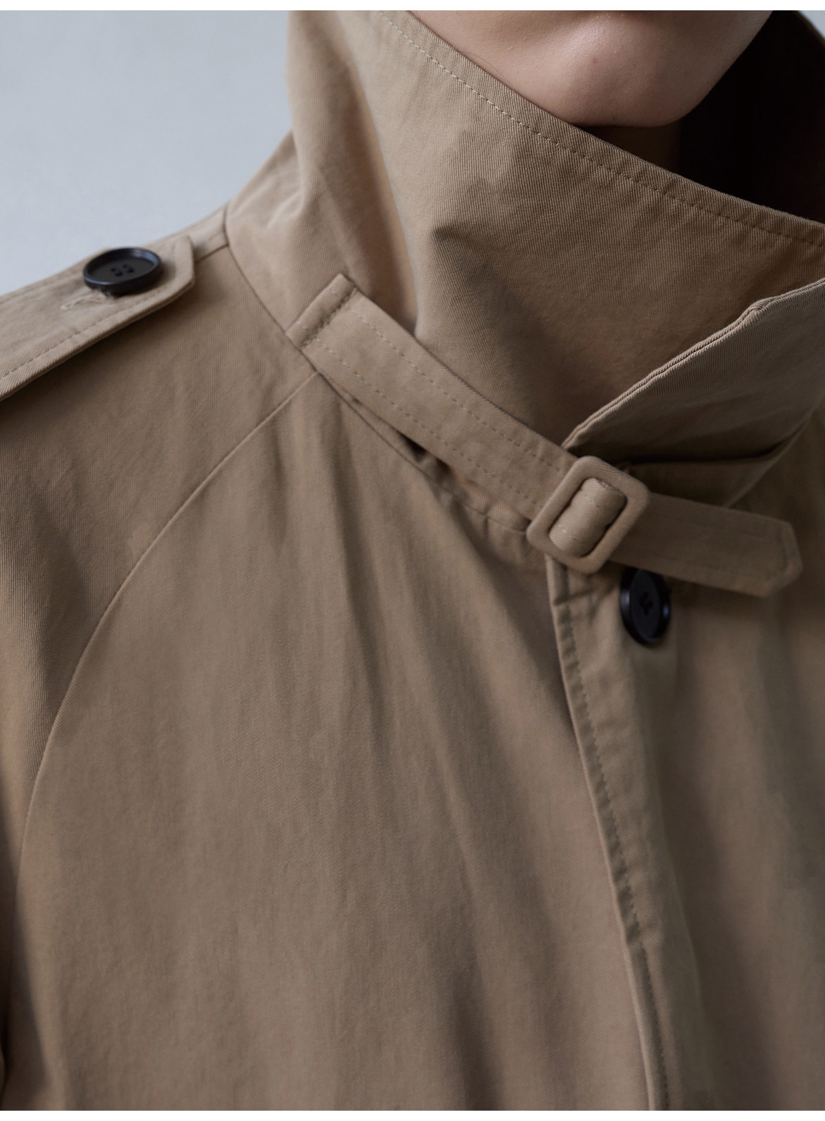 JCAESAR Khaki Belted Trench Coat