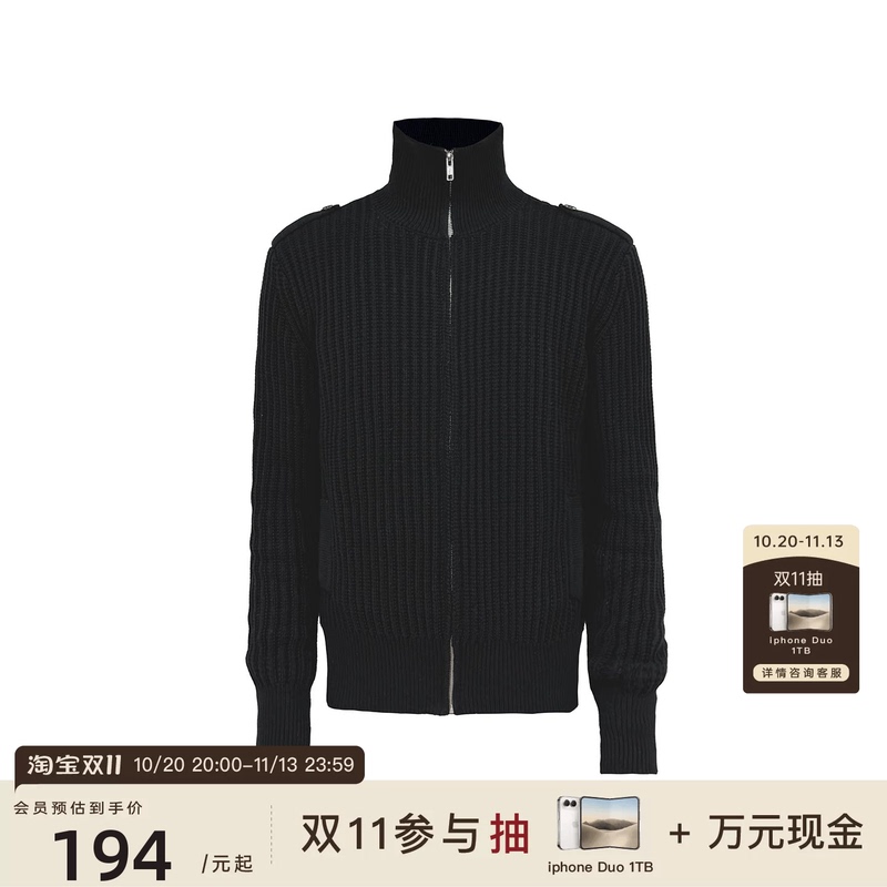 Jcaesar Basic Turtleneck Sweater with Shoulder Straps, Knitted Ribbed Texture, Front Double Pockets, Durable and Stain-Resistant