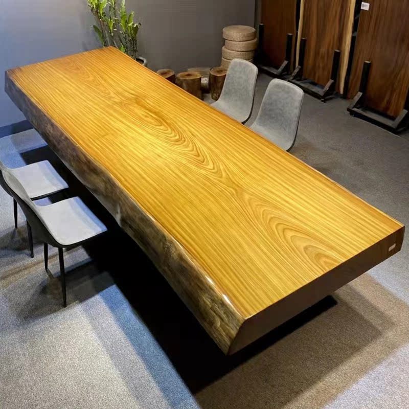 Teak large board solid wood tea table tea table tea board log dining table simple whole board desk conference table desk painting case