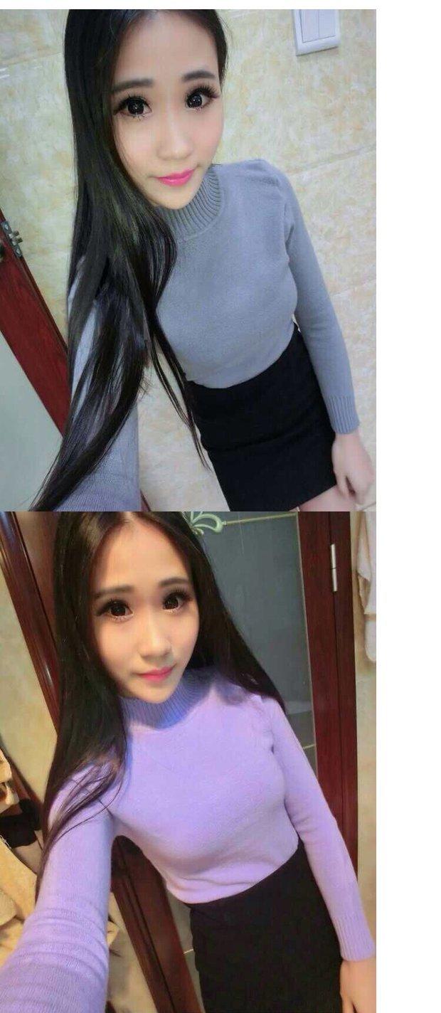 Áo len nữ đại học Gió cao cổ dài tay áo cao cổ Áo len mùa đông Mới Hàn Quốc dày áo len ngắn áo len thun nữ