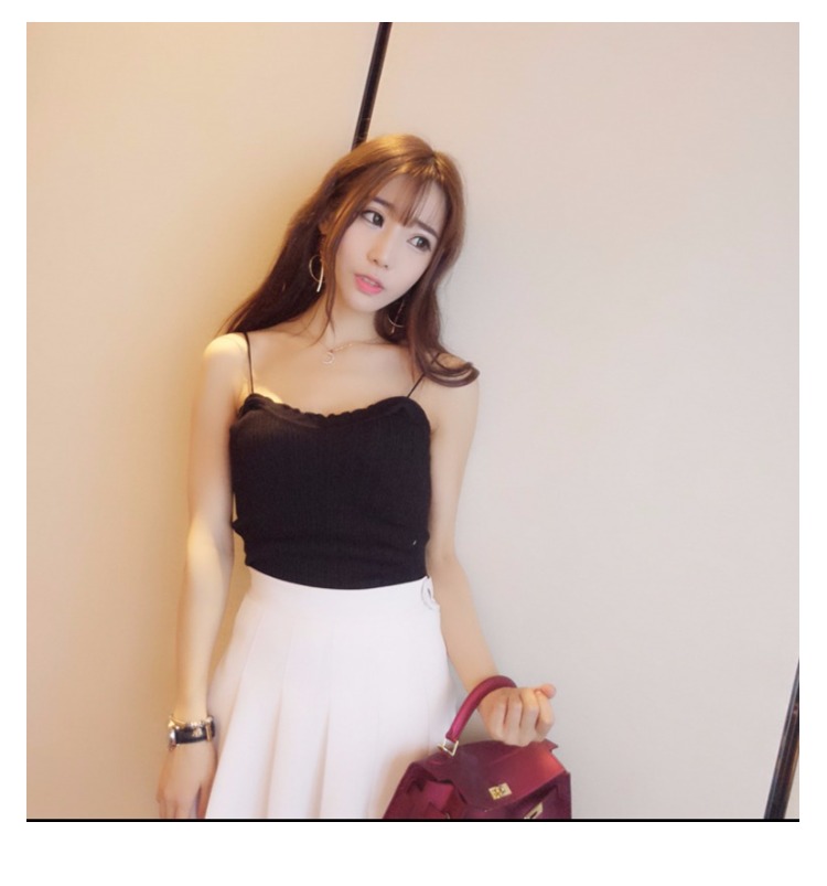 Mùa hè mới nhỏ gợi cảm áo len dệt kim vest vest giảm béo mặc đáy áo sơ mi không tay nữ đồ nữ đẹp